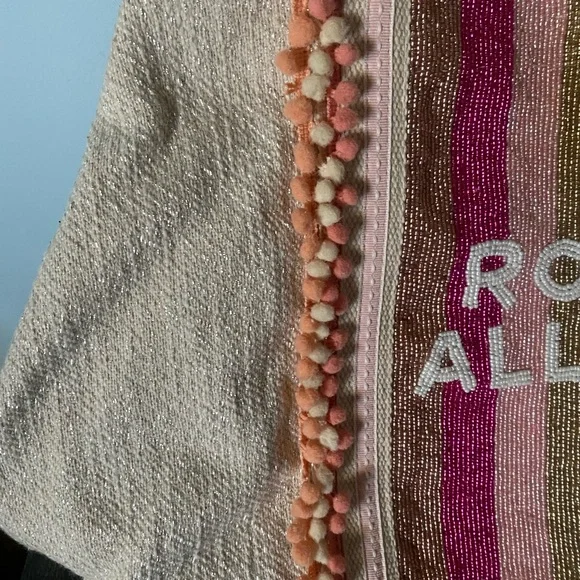 America & Beyond Rose’ All Day Embellished Glitter Beaded Tote NWT - Picture 7 of 7